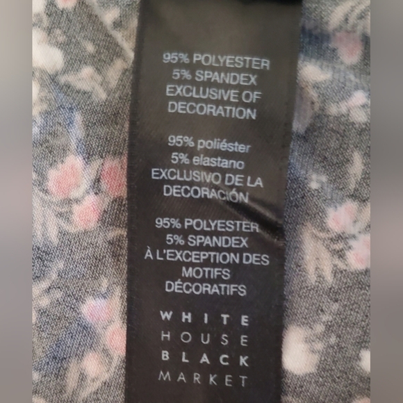 White House Black Market  Floral Black Sleeveless Halter With Lace Detail Size M - Picture 5 of 9